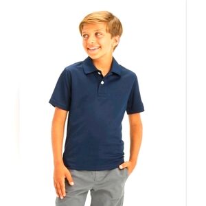NWT Boy's Short Sleeve Uniform Polo Shirt Navy Blue 👕